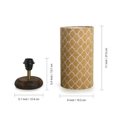 'Moroccan' Round Table Lamp In Mango Wood (35.6 cm)