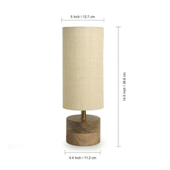 'Volta' Round Table Lamp In Mango Wood (35.6 cm)
