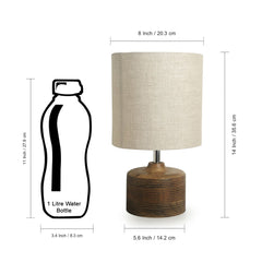 'Starlight' Round Table Lamp In Mango Wood (35.6 cm)