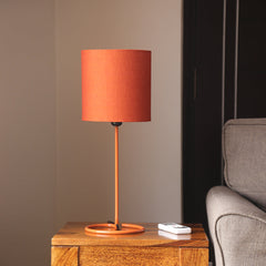 'Orange Coiled' Handcrafted Table Lamp In Iron (45.7 cm)