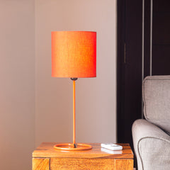 'Orange Coiled' Handcrafted Table Lamp In Iron (45.7 cm)