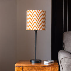 'Oranged Chevrons' Handcrafted Table Lamp In Iron (45.7 cm)