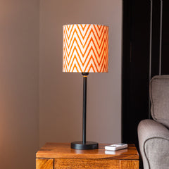 'Oranged Chevrons' Handcrafted Table Lamp In Iron (45.7 cm)