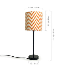 'Oranged Chevrons' Handcrafted Table Lamp In Iron (45.7 cm)