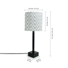 'Greyed Chevrons' Handcrafted Table Lamp In Iron (45.7 cm)