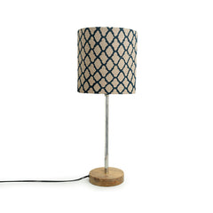 'Moroccan Navy' Handcrafted Table Lamp In Mango Wood & Steel (45.7 cm)