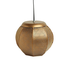'Morrocan Treasure' Hand-etched Pendant Lamp In Iron (20.3 cm, Matte Finish)