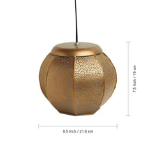 'Morrocan Treasure' Hand-etched Pendant Lamp In Iron (20.3 cm, Matte Finish)