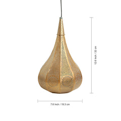 'Morrocan Flame' Hand-etched Pendant Lamp In Iron (33 cm, Matte Finish)
