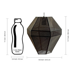 Vintage Lines' Hand-etched Pendant Lamp In Iron (30.5 cm | Matte Finish)