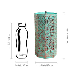 Morrocan Waves' Hand-etched Pendant Lamp In Iron (35.6 cm | Matte Finish)