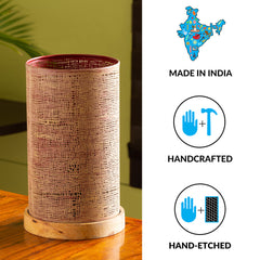 Glorious Mars' Hand-etched Table Lamp In Iron (27.9 cm | Matte Finish)