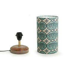 'Paisley-Carved' Table Lamp In Mango Wood (35.6 cm)