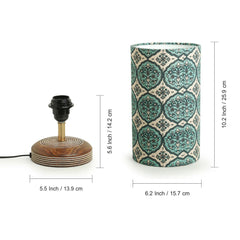 'Paisley-Carved' Table Lamp In Mango Wood (35.6 cm)