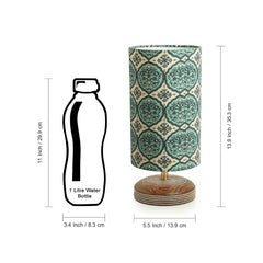 'Paisley-Carved' Table Lamp In Mango Wood (35.6 cm)