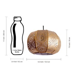 'Moroccan Grandeur' Hand-Etched Pendant Lamp In Iron (20.3 cm, Matte Finish)