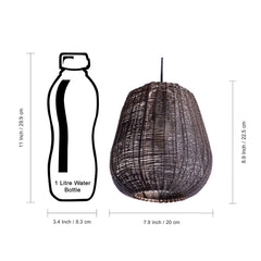Mesmerising Mesh' Pendant Lamp In Iron (22.9 cm | Matte Finish)