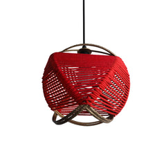 Jute Goblet' Pendant Lamp In Iron (20.3 cm | Matte Finish)