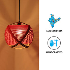 Jute Goblet' Pendant Lamp In Iron (20.3 cm | Matte Finish)