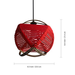 Jute Goblet' Pendant Lamp In Iron (20.3 cm | Matte Finish)