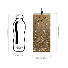 'Monochrome Lights' Hand-Etched Cuboidal Hanging Pendant Lamp In Iron (27.9 cm)