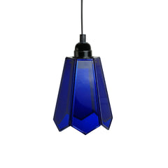 'Glass Magnificence' Handcrafted Conical Hanging Pendant Lamp in Glass & Iron (20.3 cm)
