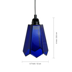 'Glass Magnificence' Handcrafted Conical Hanging Pendant Lamp in Glass & Iron (20.3 cm)