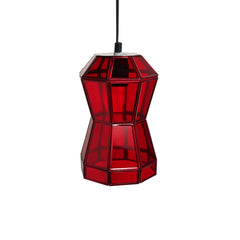'Glass Radiance' Handcrafted Octagonal Hanging Pendant Lamp in Glass & Iron (22.9 cm)