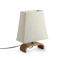 'Stacked Geometry' Decorative Wooden Table Lamp (33.3 cm)