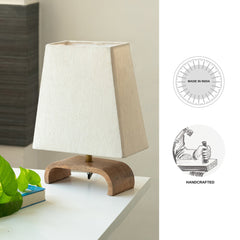 'Stacked Geometry' Decorative Wooden Table Lamp (33.3 cm)