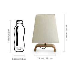 'Stacked Geometry' Decorative Wooden Table Lamp (33.3 cm)