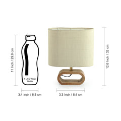 'Stacked Geometry' Decorative Wooden Table Lamp (32 cm)