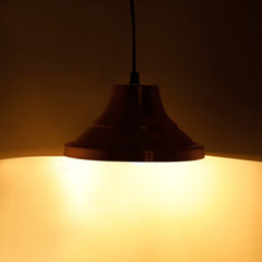 'Modern Gold Pedestal' Handcrafted Hanging Pendant Lamp Shade In Iron (20.3 cm, Conical, Golden)