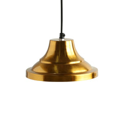 'Modern Gold Pedestal' Handcrafted Hanging Pendant Lamp Shade In Iron (20.3 cm, Conical, Golden)