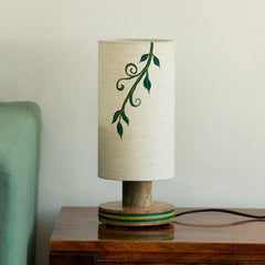 Grape Vines' Hand-Painted Decorative Table Lamp In Mango Wood (30 cm)
