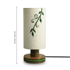 Grape Vines' Hand-Painted Decorative Table Lamp In Mango Wood (30 cm)
