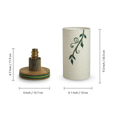 Grape Vines' Hand-Painted Decorative Table Lamp In Mango Wood (30 cm)