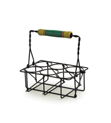 'The Railway Nostalgia' Cutting Chai Tea Glasses Set With Holder (Set of 6, 120 ml)