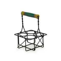 'The Railway Nostalgia' Cutting Chai Tea Glasses Set With Holder (Set of 4, 120 ml)