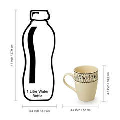 'Whispers of Warli' Handcrafted Ceramic Tea & Coffee Mug (300 ML, Microwave Safe)