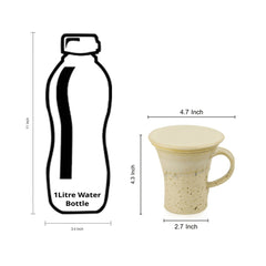 Handcrafted 'Studio Pottery' Green Tea Filter Mug In Creamish White