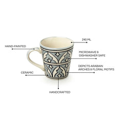 'Arabian Nights' Hand-Painted Ceramic Tea & Coffee Mug (240 ML, Microwave Safe)