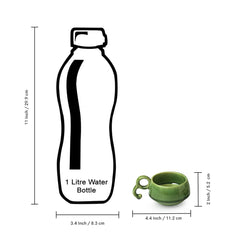 'Jade Forest' Hand Glazed Ceramic Tea Cups & Saucers (Set of 6, 120 ml, Microwave Safe)