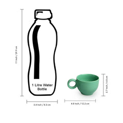 'Bubbly Blooms' Ceramic Coffee & Tea Cup With Saucer Set (180 ml, Microwave Safe, Hand Glazed)