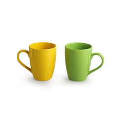 'Rainbow' Handcrafted Ceramic Tea & Coffee Mugs (Set Of 6, 320 ML, Microwave Safe)