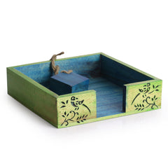 Wooden Floral Leaf Design Napkin Holder