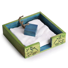 Wooden Floral Leaf Design Napkin Holder