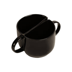 Unique Half Ceramic Cups Set In Black