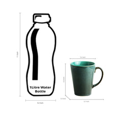 'Blues Of Sky' Studio Pottery Glazed Coffee Mugs In Ceramic (Set Of 2)