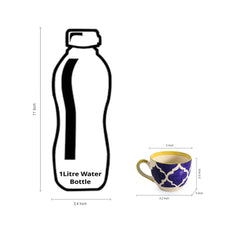 'A Mediterranean High-Tea' Handpainted Cup & Saucer In Ceramic (Set Of 6)